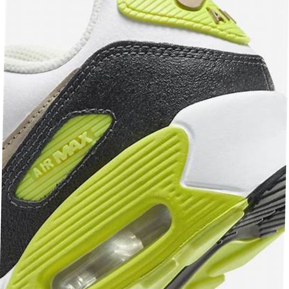 Nike Air Max 90 White and Green Sneakers - Picture 5 of 8